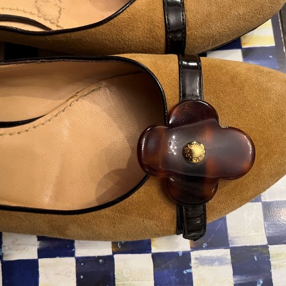 100% Authentic Louis Vuitton Suede Beige Logo Ballet Flats 41 11 - Picture 7 of 9